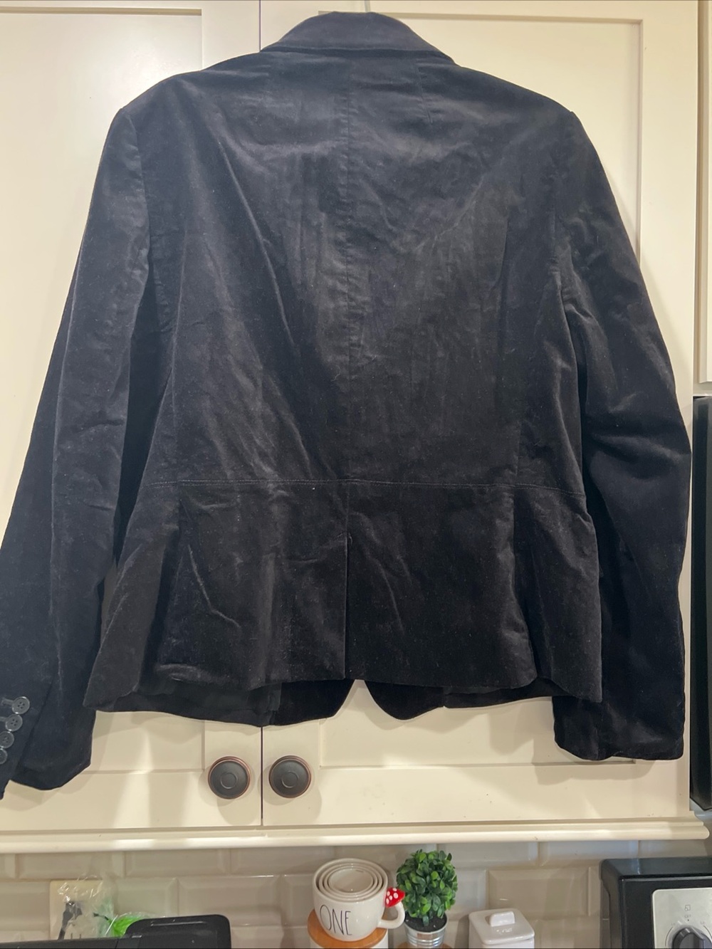Talbots Black Velvet Blazer with Tailored Seams